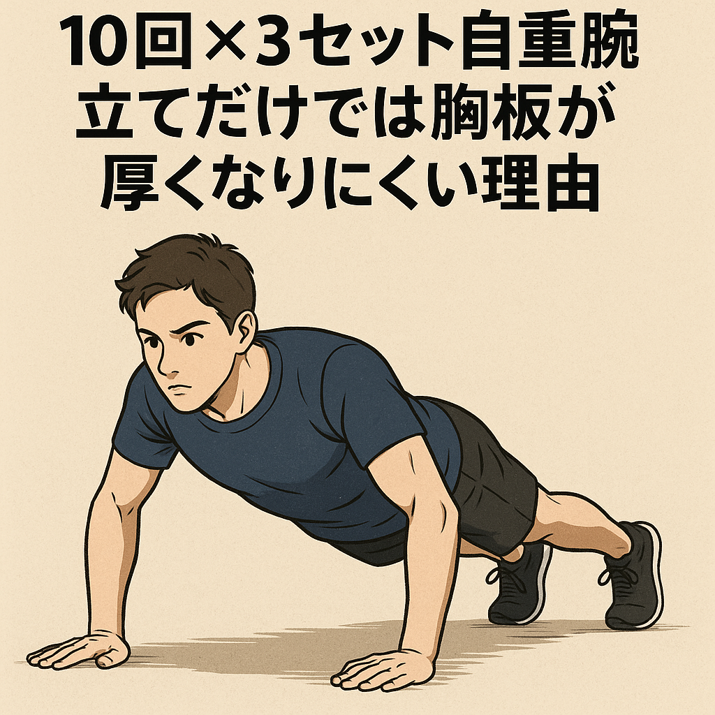 【筋トレ初心者必見】10回×3セットの腕立て伏せだけでは胸板が厚くならない理由と解決法