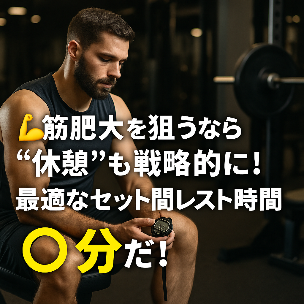 💪筋肥大を狙うなら“休憩”も戦略的に!最適なセット間レスト時間は〇分だ!