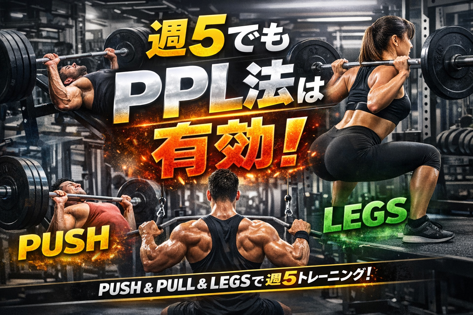 【週5でも成立】PPL法は忙しい社会人トレーニーの最適解|回復を犠牲にしない分割法とは?