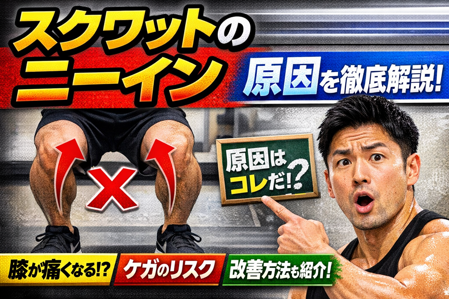 【完全解説】スクワットのニーインとは？原因・デメリット・改善方法を徹底解説