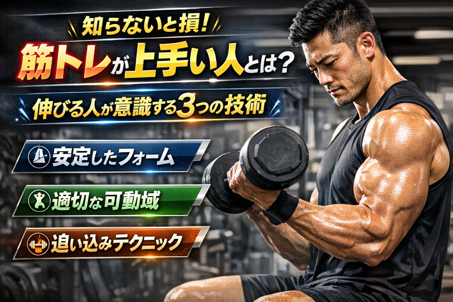 【知らないと損】筋トレが上手い人とは？伸びる人が必ず意識している3つの技術