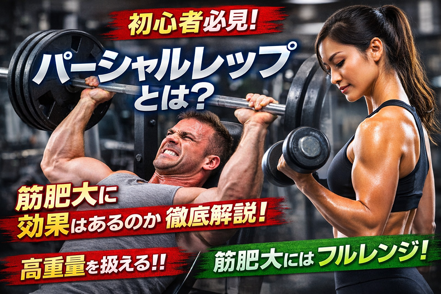 【初心者必見】パーシャルレップとは？筋肥大に効果はあるのかを徹底解説！