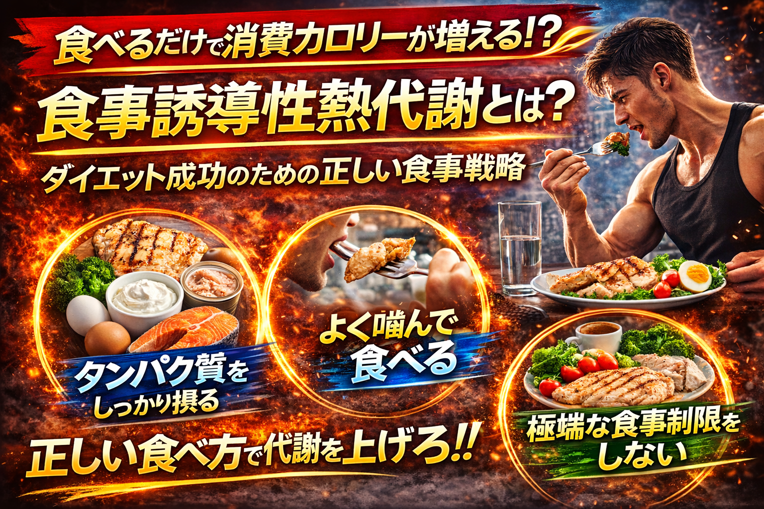 【食べるだけで消費カロリーが増える！？】食事誘導性熱代謝とは？ダイエット成功のための正しい食事戦略