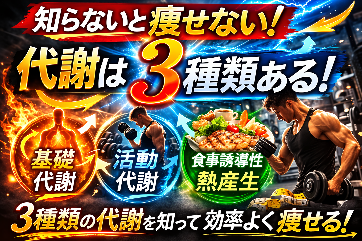 【ダイエット成功の鍵】実は代謝は3種類ある！知らないと痩せない「代謝の真実」